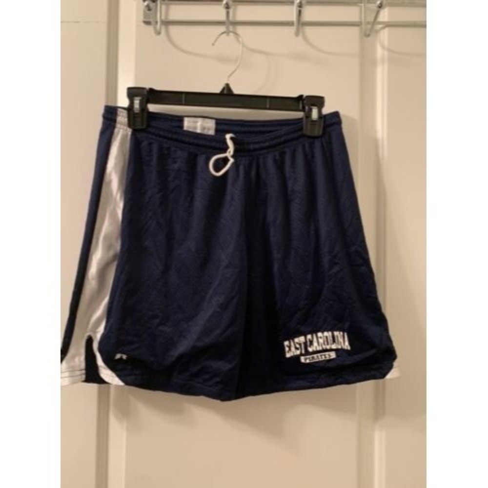 Russell East Carolina Pirates Women's Athletic Mesh Shorts Size XL Blue